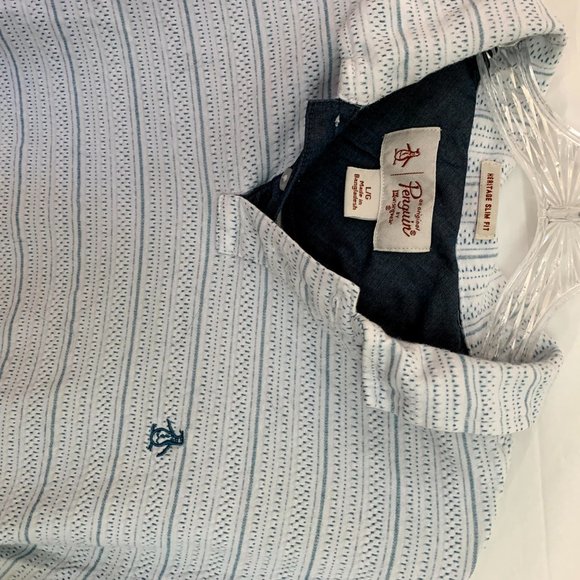 Penguin Blue Striped Polo - Picture 2 of 2